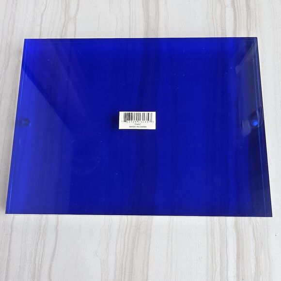 Clear & Blue Lucite Magnetic Block Photo Picture Frame 6" X 8" - Picture 8 of 10